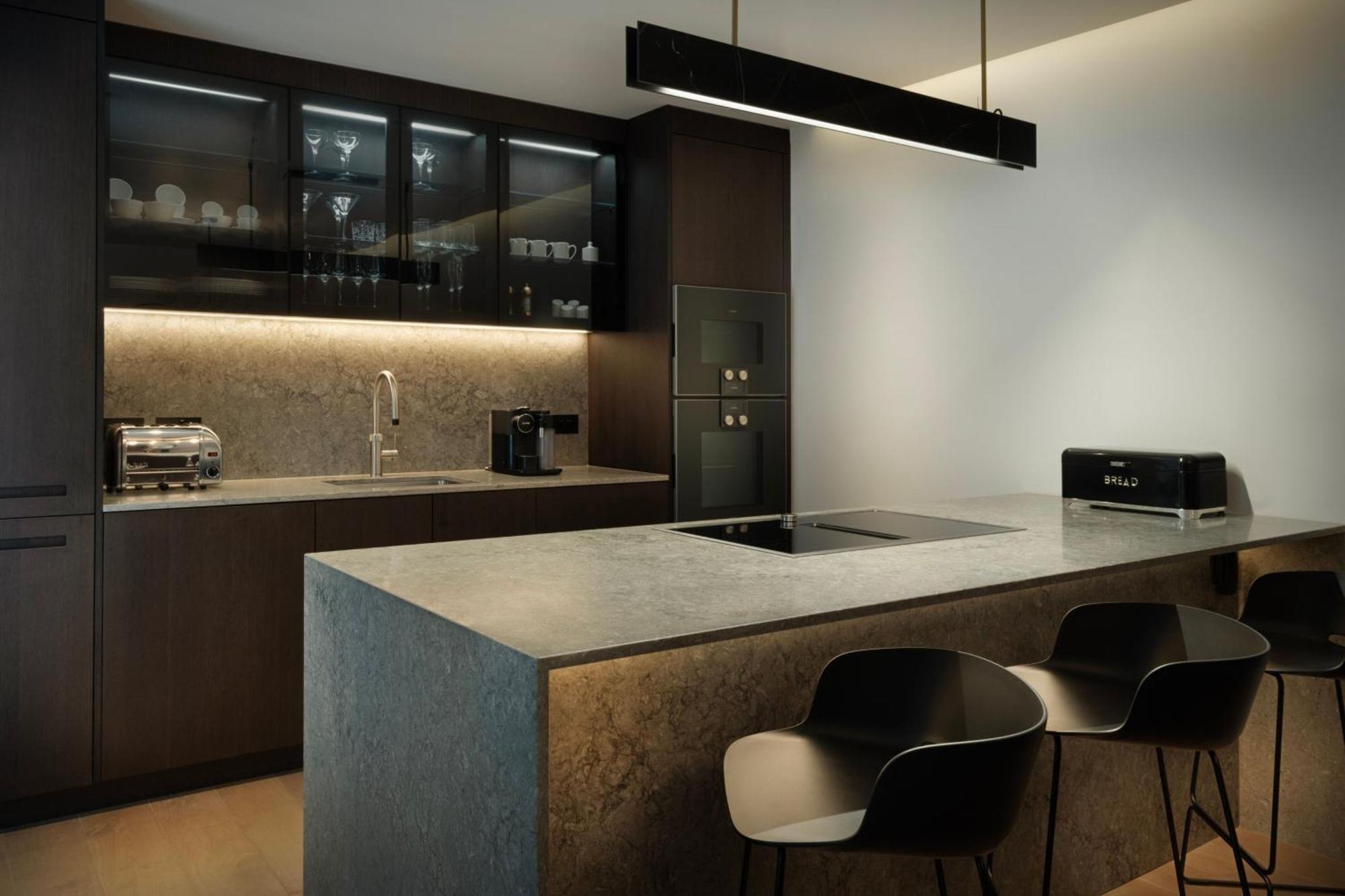 The Westin London City Exterior photo A kitchen with a linear pendant light